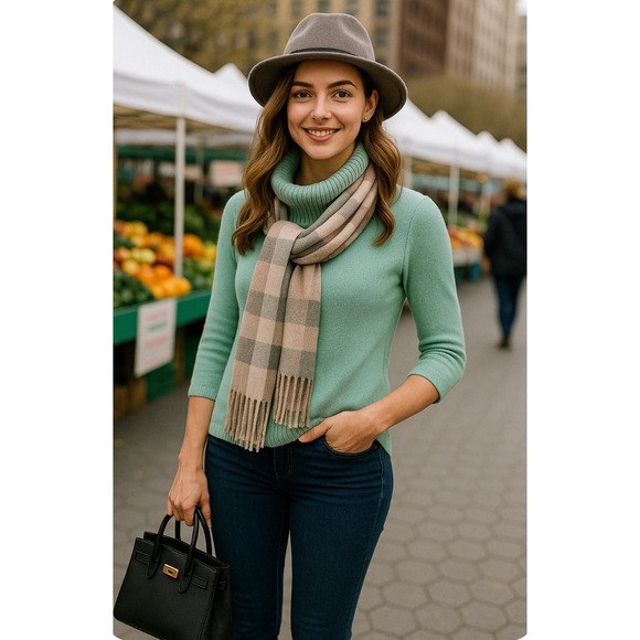 Talbots Sweaters - Cottagecore cowl Neck 3/4 Sleeve Sweater Light Aqua Knit Women's Size med